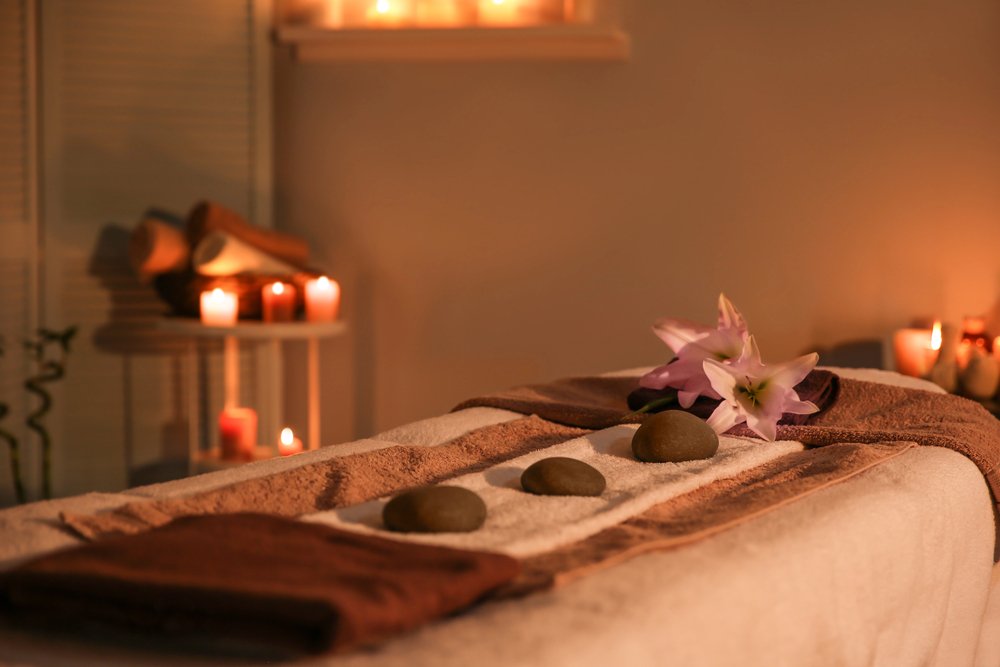Professional massage therapy session in calm spa environment