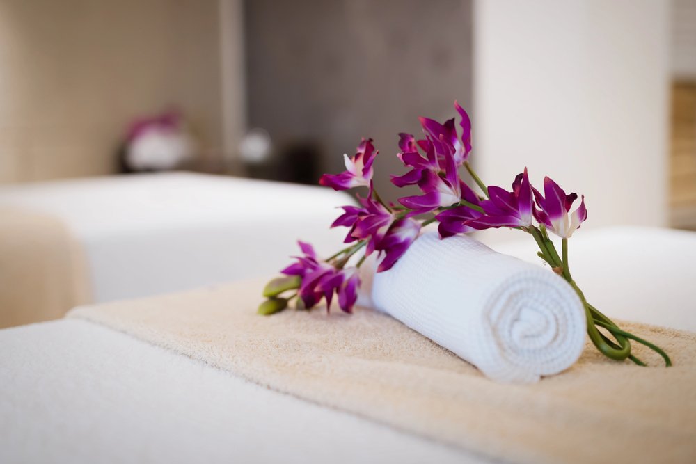 Client in state of deep relaxation during massage therapy